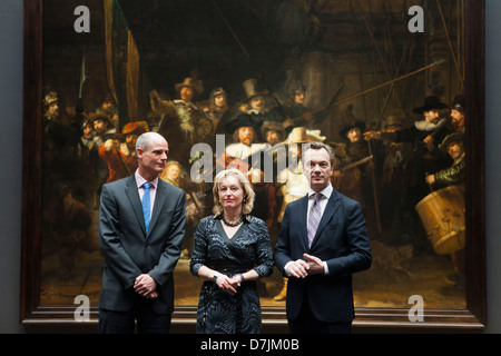 Ministro olandese dell'istruzione, della cultura e delle scienze: Jet Bussemaker in apertura del Rijksmuseum di Amsterdam Foto Stock