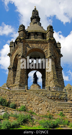 Kaiser-Wilhelm-Denkmal, imperial Wilhelm monumento nella Porta Westfalica Foto Stock