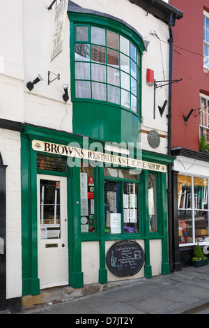 Browns Ristorante e negozio di torta, ripida collina, Lincoln, Lincolnshire, Inghilterra, Regno Unito. Foto Stock