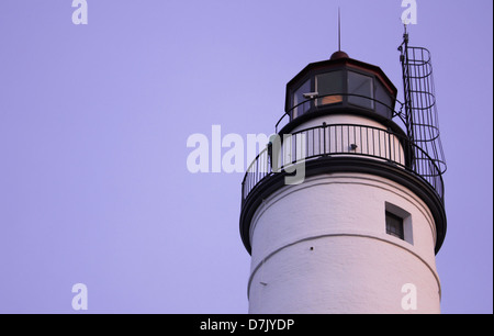 Close up presenterà i dettagli del Fort Gratiot torre faro. Foto Stock