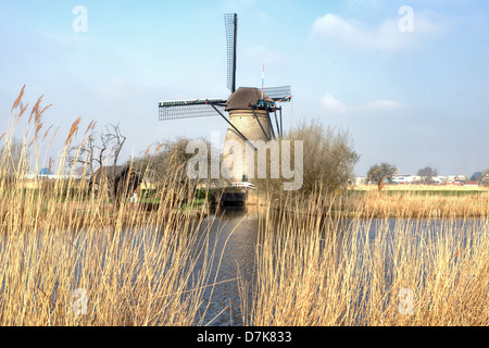 Kinderdijk, Moolenwaard, South Holland, Paesi Bassi Foto Stock