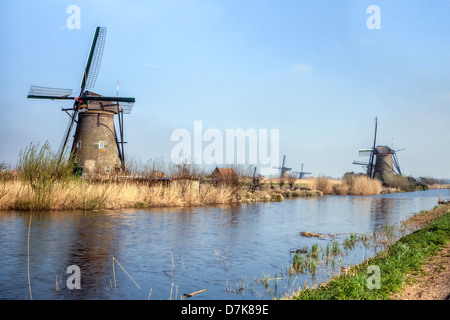 Kinderdijk, Moolenwaard, South Holland, Paesi Bassi Foto Stock