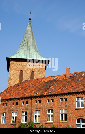 Germania, Bassa Sassonia, Luechow, il campanile della chiesa di San Giovanni Evangelista e San-Johannis-Kirche Foto Stock