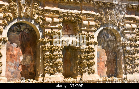 Mercurio fontana piscina reale giardini dell'Alcazar sito patrimonio mondiale dell'UNESCO Siviglia Andalusia Andalusia Spagna Europa Foto Stock