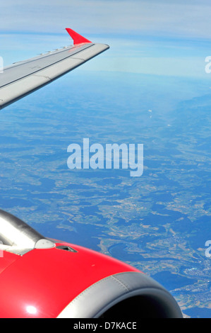 Vista dalla finestra di aeroplano Foto Stock