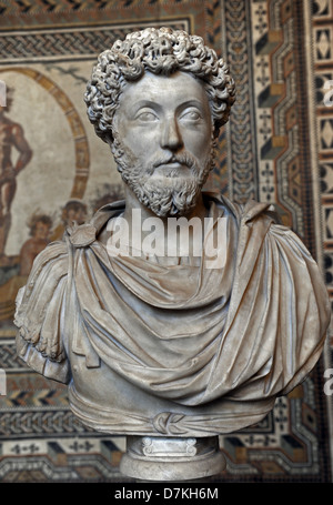 Marco Aurelio (121-180). Imperatore romano da 161 a 180. Busto. Glyptothek. Monaco di Baviera. Germania. Foto Stock