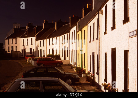 Luce della sera a Port Charlotte sull'isola di Islay Foto Stock