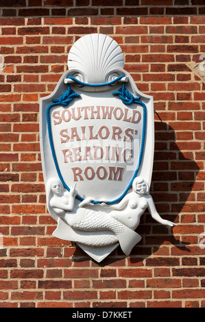 Il segno per il Southwold marinai Sala Lettura a Southwold Suffolk REGNO UNITO Foto Stock