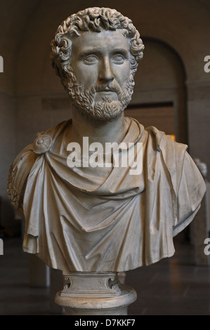 Antonino Pio ( 86-161 AD), noto anche come Antonino, fu imperatore romano da 138 a 161. Nerva-Antonine dinastia. Busto. Foto Stock