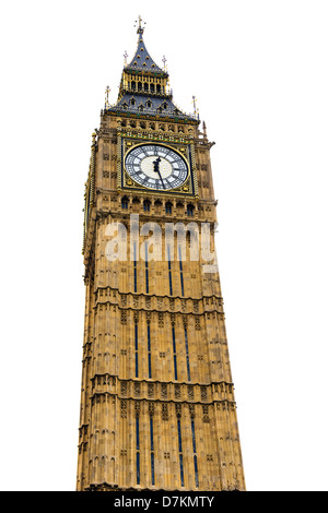 Big Ben tower isolato su bianco, 4 cucito di immagini per la risoluzione di grandi dimensioni Foto Stock