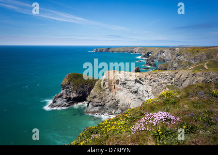 Tregurrian Cornwall Regno Unito in primavera. Foto Stock