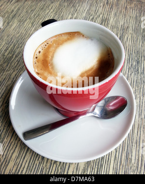 Tazza di caffè e cucchiaio closeup shot Foto Stock