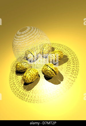 La mappatura del cervello, opere d'arte concettuale Foto Stock