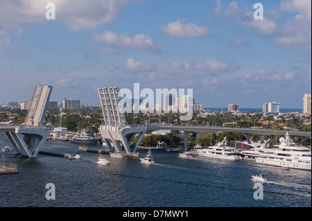 Fort Lauderdale, Port Everglades, Florida, Stati Uniti d'America, ponte levatoio, Intracoastal Foto Stock