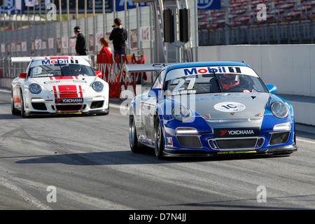 Porsche GT3 Cup Challenge Brasile al Montmelò, Spagna 12 Aprile 2013 Foto Stock