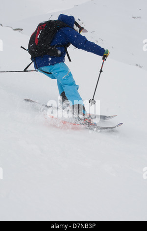 Close up su uno sciatore Foto Stock