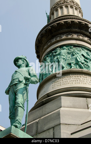 New York, Buffalo, Lafayette Square. Il centro di guerra civile monumento, 'Soldiers e marinai' Foto Stock