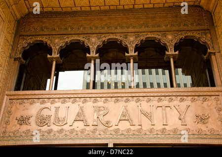 New York, Buffalo. Fideiussione storico edificio (aka edificio prudenziale), Pietra Miliare Storica Nazionale. Segno particolare. Foto Stock