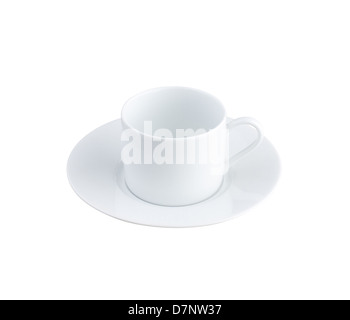 Un vuoto di colore bianco porcellana tè o tazza di caffè con determinazione Foto Stock