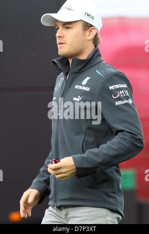 Barcellona, Spagna. 11 maggio 2013. Formula 1. Gran Premio di Spagna. La figura mostra la Mercedes AMG conducente Nico Rosberg ingresso al Circuito de Catalunya azione Plus immagini di sport/Alamy Live News Foto Stock