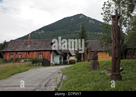 Villaggio Vlkolinec, Repubblica Slovacca Foto Stock