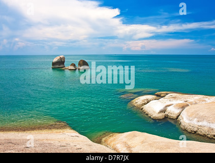 Belle pietre su Lamai Beach, Koh Samui, Thailandia Foto Stock