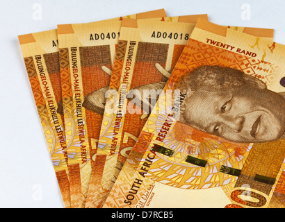 New South African Moneta di denominazione fattura raffigurante Nelson Mandela Foto Stock