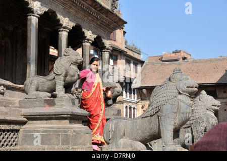 Tempio, piazza Durbar, Patan, Nepal Foto Stock