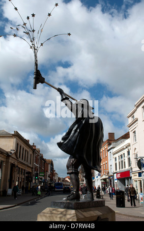 Spirito del carnevale statua, Bridgwater, Sopmerset, England, Regno Unito Foto Stock