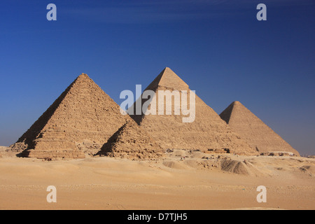 Piramidi di Giza, il Cairo, Egitto Foto Stock