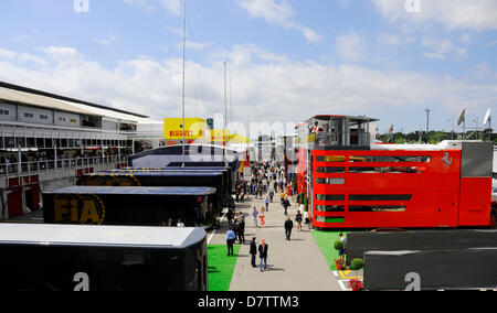 Montmelo, Spagna. Il 12 maggio 2013. paddock panoramica durante il Gran Premio di Formula Uno di Spagna sul Circuito de Catalunya race track a Montmelò vicino a Barcellona, SpainCredit: Kolvenbach/Alamy Live News Foto Stock