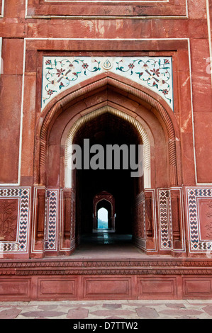 Taj Mahal moschea, Agra, India Foto Stock