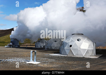 Foro di trivellazione termica Power Plant, Hellisheidi, Islanda Foto Stock