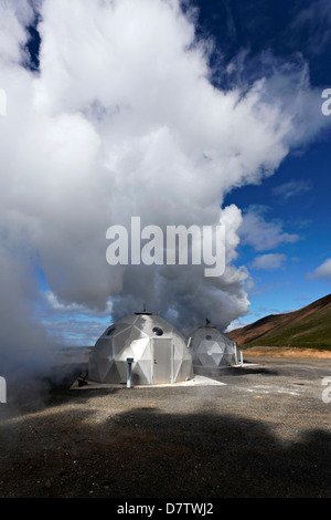 Foro di trivellazione termica Power Plant, Hellisheidi, Islanda Foto Stock