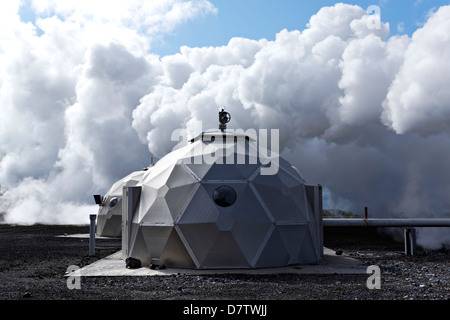 Foro di trivellazione termica Power Plant, Hellisheidi, Islanda Foto Stock