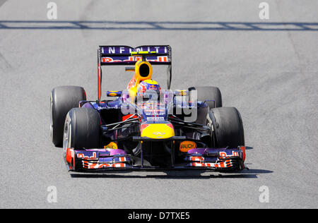 Montmelo, Spagna. Il 12 maggio 2013. Mark Webber (AUS) , Red Bull Racing RB9 durante il Gran Premio di Formula Uno di Spagna sul Circuito de Catalunya race track a Montmelò vicino a Barcellona, SpainCredit: Kolvenbach/Alamy Live News Foto Stock