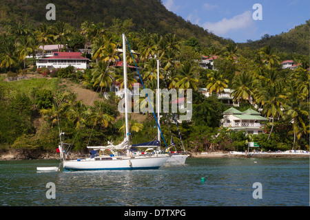 Marigot Bay, Santa Lucia, isole Windward, West Indies, dei Caraibi Foto Stock