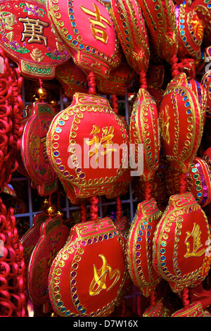 Anno Nuovo Cinese decorazioni, Hong Kong, Cina Foto Stock