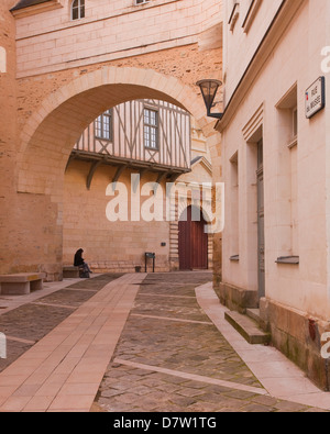 Rue du Musee in Angers, Maine-et-Loire, Francia Foto Stock