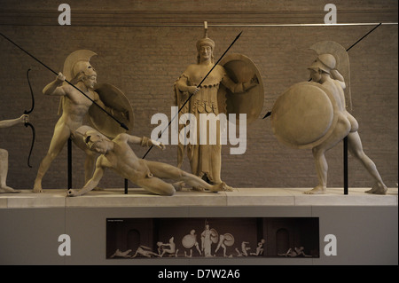 Aegina West frontone. Santuario di Aphaia, Aegina Island, Grecia. La