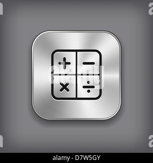 Icona calcolatrice - metallo pulsante app Foto Stock