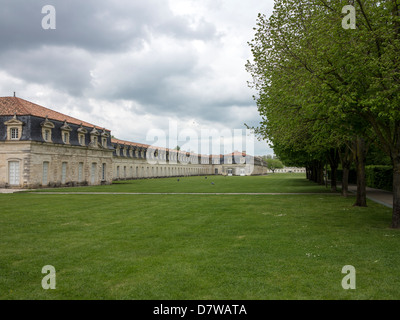 Una vista della storica Royal corda fabbrica presso l'arsenale navale a Rochefort, Francia Foto Stock