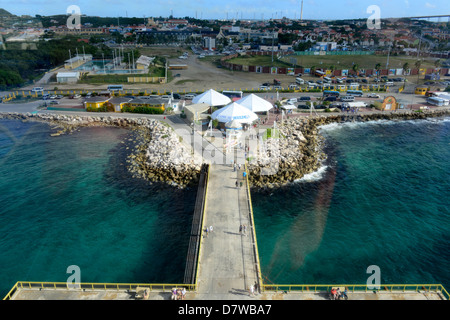 Willemstad Curacao nave porto olandese Curaҫao isola dei Caraibi Paesi Bassi Foto Stock