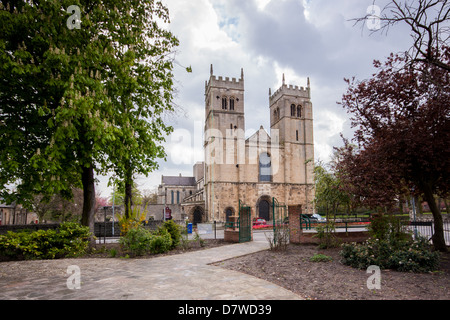 Worksop Priory, una chiesa di Inghilterra chiesa parrocchiale ed ex priorato nella città di Worksop, Nottinghamshire, Foto Stock