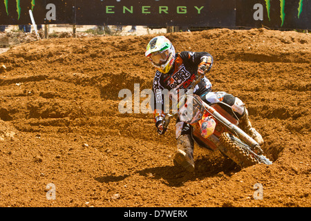 Agueda, Portogallo, 5 maggio 2013, Campionato Mondiale MX1, il portoghese Rui Goncalves con una KTM, nono in gara 1 e undicesimo in gara 2 Foto Stock