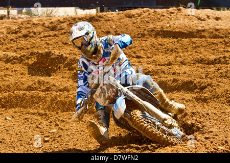 Agueda, Portogallo, 5 maggio 2013, Campionato Mondiale MX1, British Shaun Simpson con un TM, undicesima gara 1 e decimo in gara 2 Foto Stock