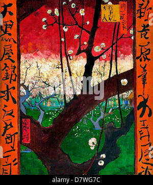 Japonaiserie (dopo Hiroshige) 1887 realismo Vincent van Gogh 1853 - 1890 Paesi Bassi Paesi Bassi Foto Stock