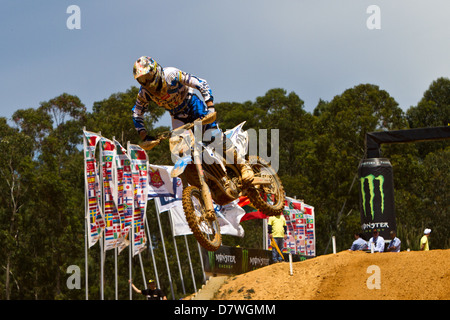 Agueda, Portogallo, 5 maggio 2013, Campionato Mondiale MX1, British Shaun Simpson con un TM, undicesima gara 1 e decimo in gara 2 Foto Stock