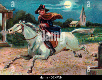 La cavalcata di Paul Revere., 18 aprile 1775 Foto Stock