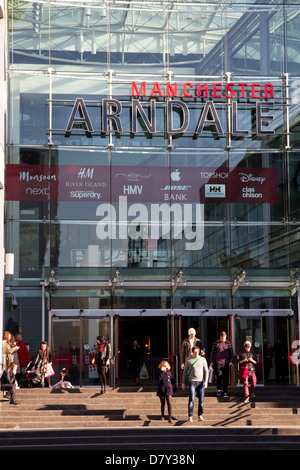 Ingresso, Arndale (shopping), Centro citta', Manchester, Inghilterra, Regno Unito Foto Stock